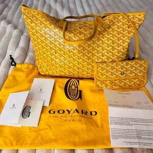 GOYARD Authentic Preloved 
Yellow Goyardine Canvas Saint-Louis PM